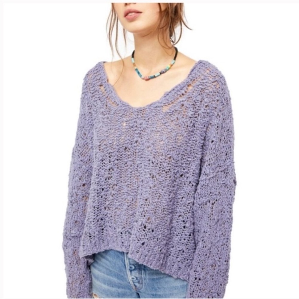FREE PEOPLE Sunday Shore Cotton Blend Sweater